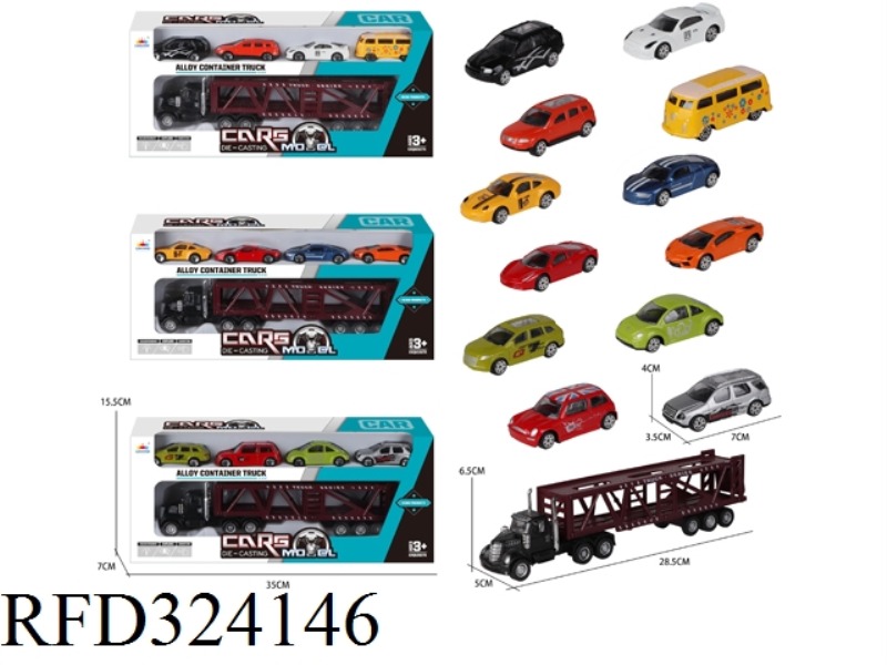 AMERICAN TRACTOR FLAT CAR WITH 12 TYPES OF ALLOY CAR