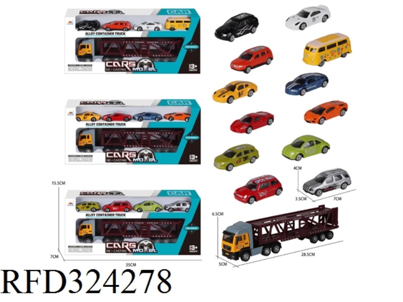 TRACTOR HEAD FLAT CAR WITH 12 TYPES OF ALLOY CAR