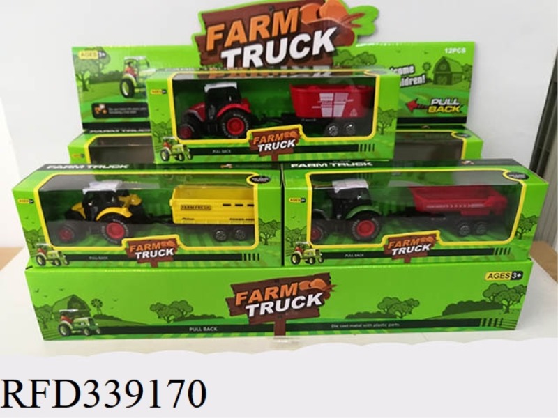 ALLOY RETURN FORCE FARMER CAR SERIES (3 MODELS, 3 COLORS) 8CM