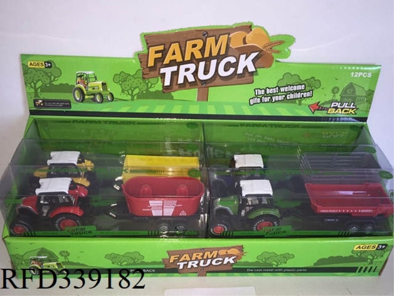 ALLOY RETURN POWER FARMER'S CAR (4 MODELS, 4 COLORS) 8CM