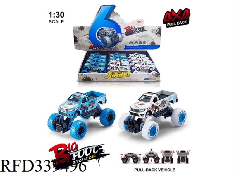 1:30 ALLOY FRONT AND REAR PULL BACK WITH SPRING SHOCK ABSORBER CLIMBING WHEEL (TOYOTA PICKUP) 2 DOOR