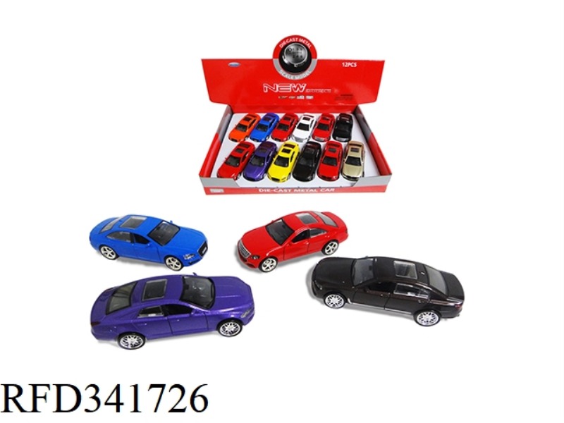 1:38 SIMULATED ALLOY CAR WITH ACOUSTIC LIGHT RETURN FORCE DOOR 12PCS