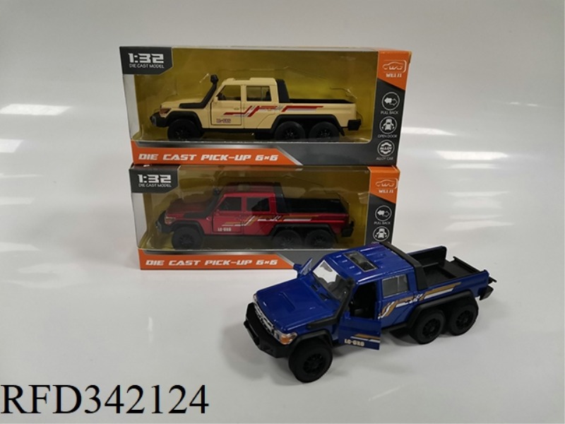 1:32 ALLOY 3-DOOR 6-WHEEL DRIVE TOYOTA PICKUP MODEL WITH SOUND AND LIGHT