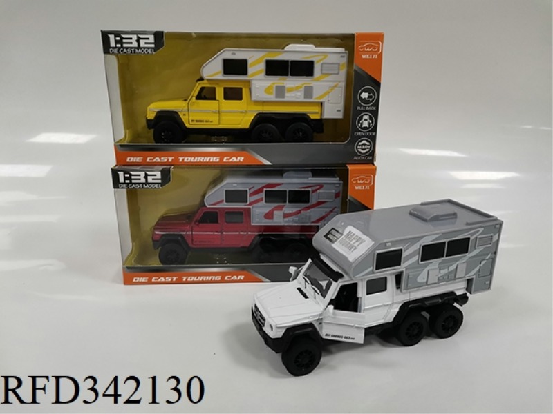 1:32 ALLOY DOOR OPEN SIX-WHEEL DRIVE MERCEDES BENZ RV PULL BACK MODEL