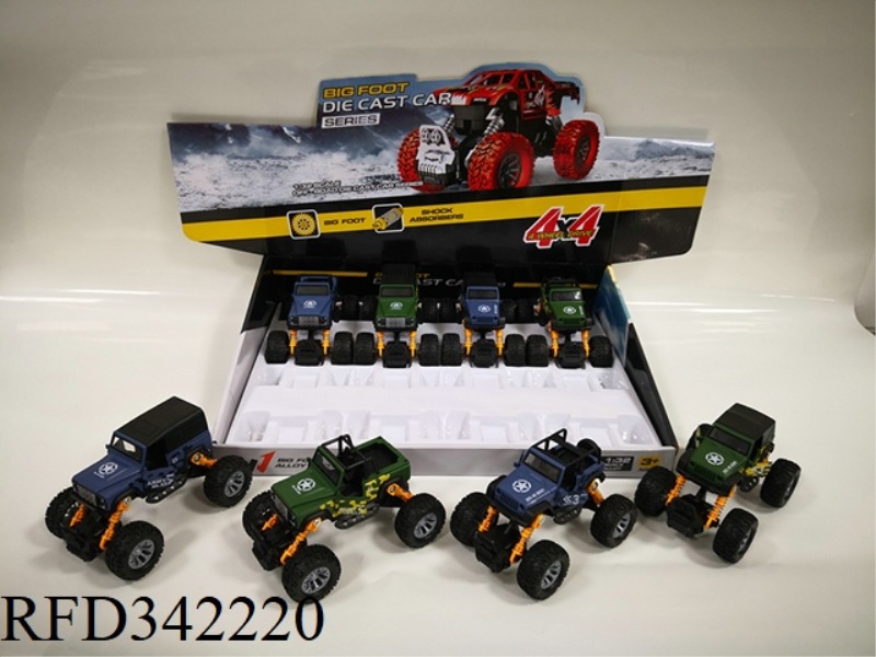 (WITH SOUND AND LIGHT VERSION)
1:32 ALLOY FEET
LAND ROVER WRANGLER
PEOPLE CAMOUFLAGE PULL BACK CA