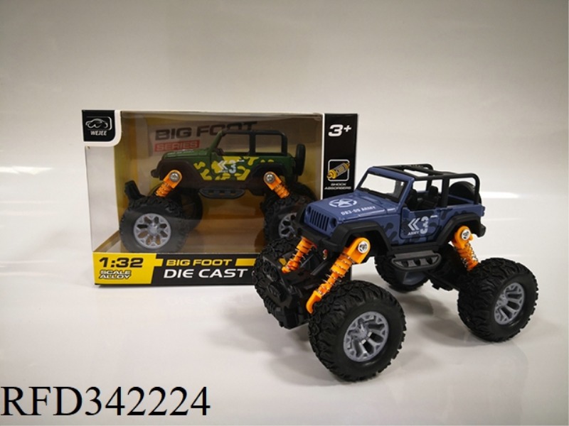(WITH SOUND AND LIGHT VERSION)
1:32 ALLOY FEET
WRANGLER OPEN
CANOPY CAMOUFLAGE PULL BACK CAR
MOL