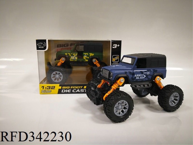 (WITH SOUND AND LIGHT VERSION)
1:32 ALLOY FEET
LAND ROVER DEFENDER
CAMOUFLAGE PULL BACK CAR MODEL