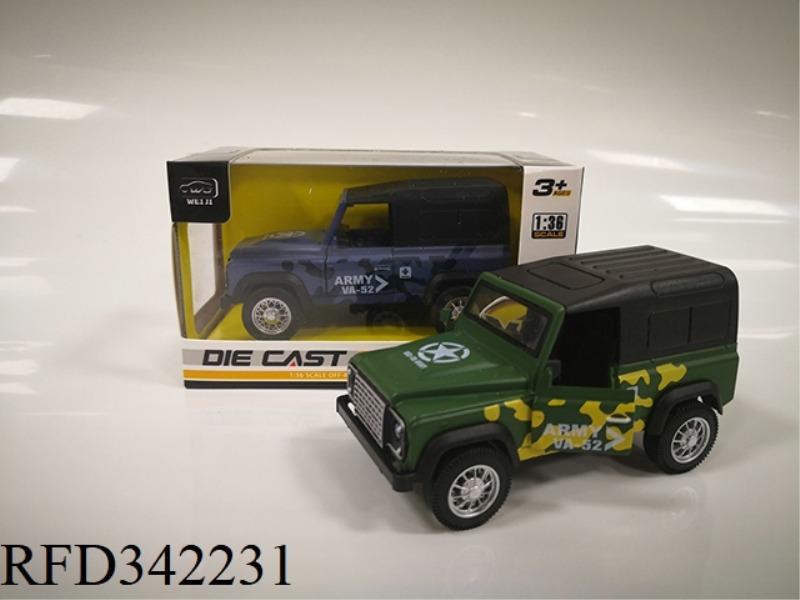 1:36 ALLOY SIMULATION
MILITARY OPENER LAND ROVER
GUARD PULL BACK CAR MODEL
WITH SOUND AND LIGHT (