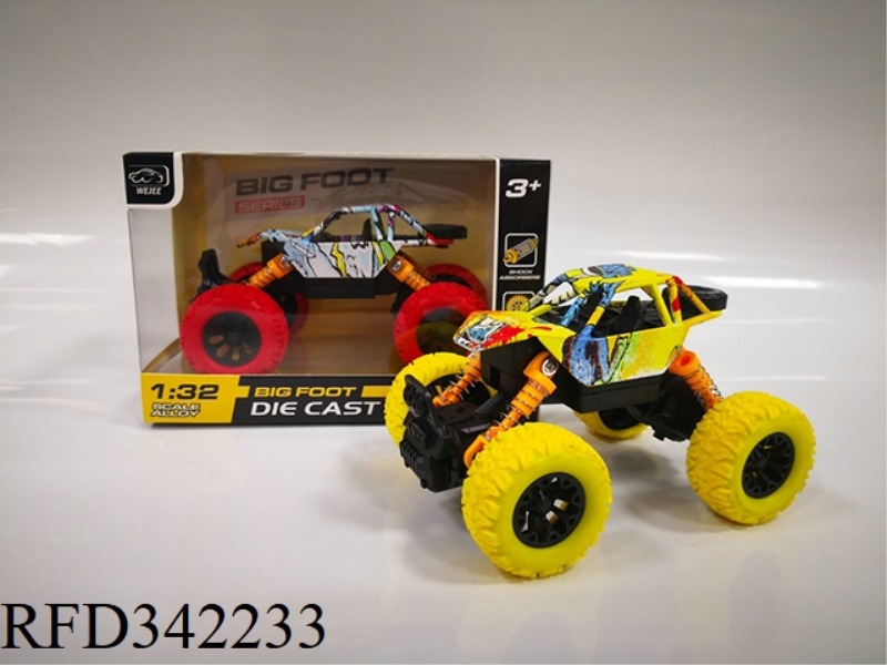 (WITH SOUND AND LIGHT VERSION)
1:32 ALLOY FEET
GRAFFITI CLIMBING FOUR-WHEEL DRIVE
PULL BACK CAR M