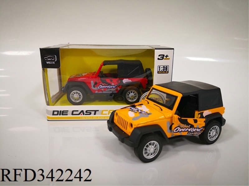 1:36 ALLOY SIMULATION
WRANGLER BACK
FORCE CAR MODEL (PAD PRINTING
CAN BE MIXED)