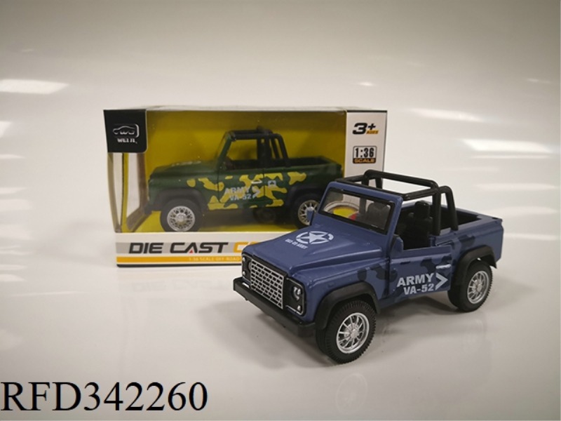 1:36 ALLOY SIMULATION
MILITARY OPENER LAND ROVER
GUARDIAN PICKUP
CAR MODEL
(CAMOUFLAGE PRINTING