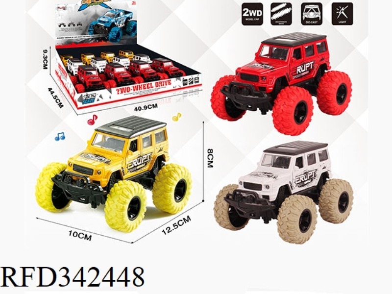 1:30 MERCEDES-BENZ G550 PULL BACK BIGFOOT ALLOY CAR WITH FRONT AND REAR SHOCK ABSORBERS WITH GRAFFIT