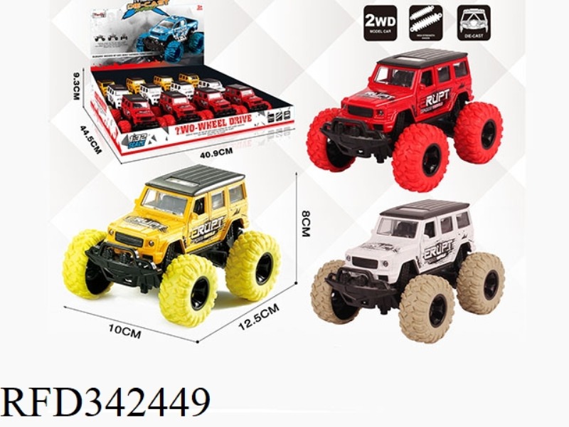 1:30 MERCEDES-BENZ G550 PULL BACK BIGFOOT ALLOY CAR WITH FRONT AND REAR SHOCK ABSORBERS WITH GRAFFIT