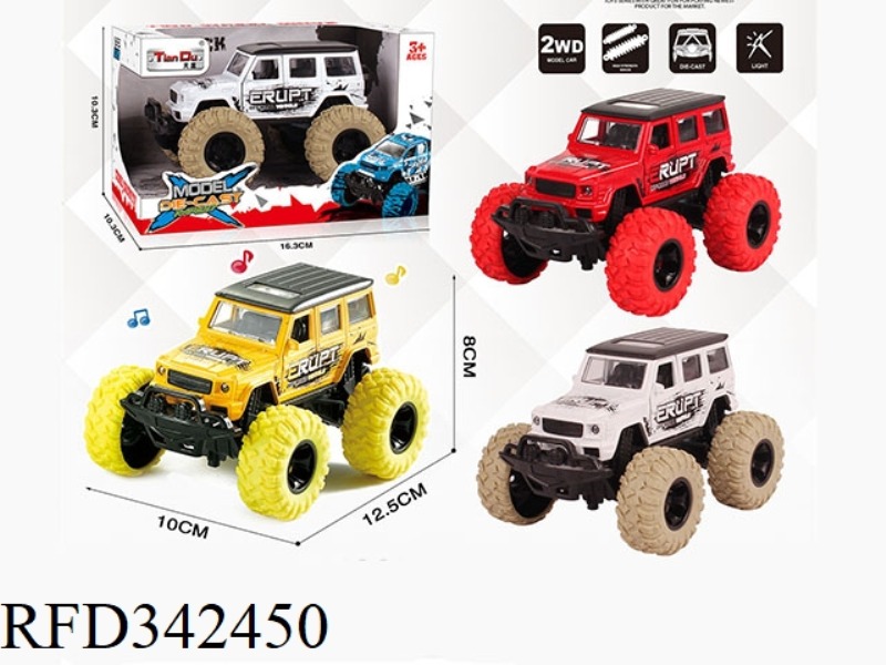 1:30 MERCEDES-BENZ G550 PULL BACK BIGFOOT ALLOY CAR WITH FRONT AND REAR SHOCK ABSORBERS WITH GRAFFIT