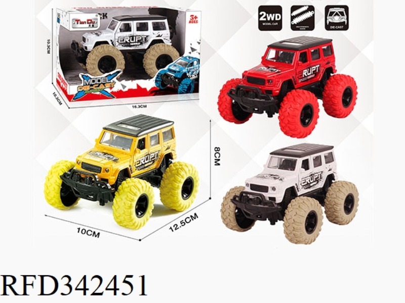 1:30 MERCEDES-BENZ G550 PULL BACK BIGFOOT ALLOY CAR WITH FRONT AND REAR SHOCK ABSORBERS WITH GRAFFIT