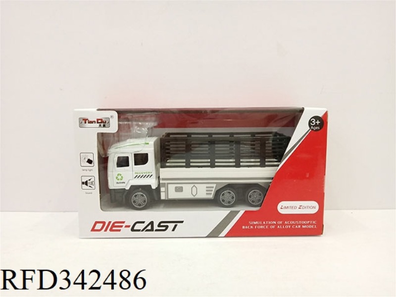 1:32 SIMULATION 3 DOOR PULL BACK ALLOY CAR HEAVY TRUCK ANIMAL CAR WITH LIGHT AND MUSIC