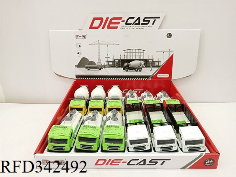 1:32 SIMULATION 3 DOOR PULL BACK ALLOY CAR HEAVY TRUCK OIL TANKER WITH LIGHT AND MUSIC