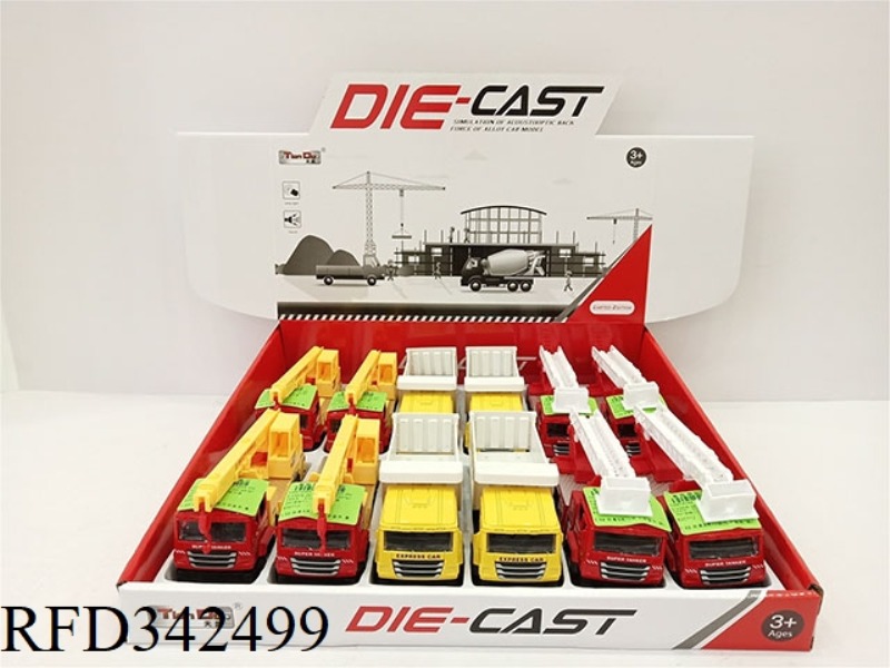 1:32 SIMULATION 3 DOOR PULL BACK ALLOY CAR HEAVY TRUCK DUMP TRUCK WITH LIGHT AND MUSIC