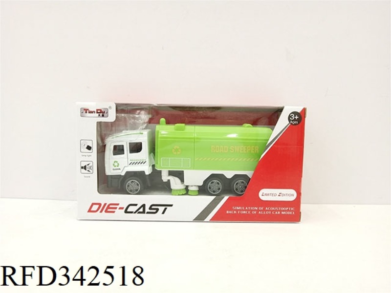 1:32 SIMULATION 3 DOOR PULL BACK ALLOY CAR ENVIRONMENTAL PROTECTION GARBAGE CLEANING CAR
