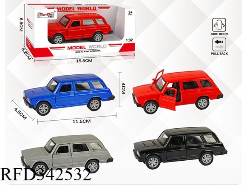 1:32 SIMULATION PULL BACK ALLOY CAR TWO-DOOR FERRARI RADA