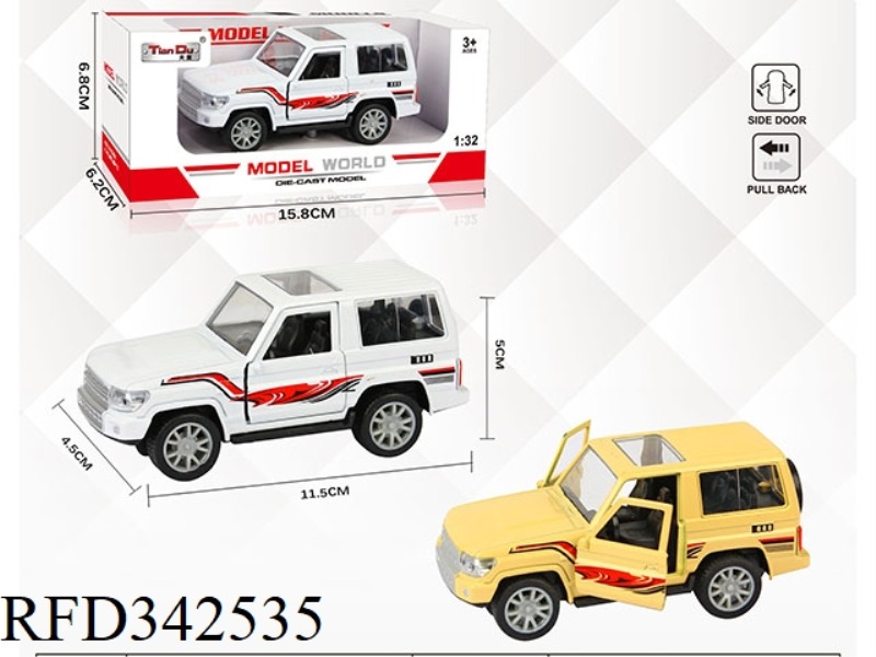 1:32 SIMULATION PULL BACK ALLOY CAR WITH TWO DOORS LAND CRUISER LC70 (OFF-ROAD)