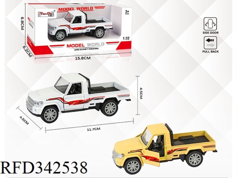 1:32 SIMULATION PULL BACK ALLOY CAR TWO-DOOR SINGLE-ROW PICKUP