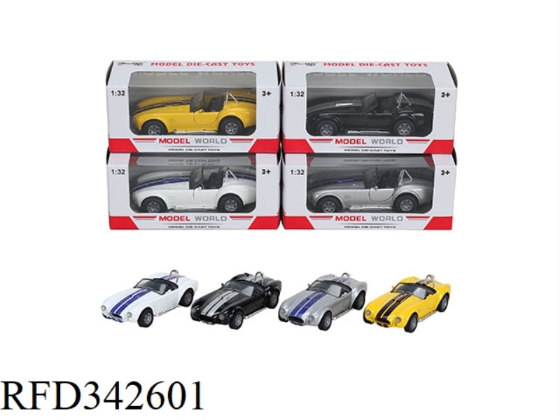 1:32 SIMULATION PULL BACK ALLOY CAR TWO DOORS FORD WITH LIGHT AND MUSIC