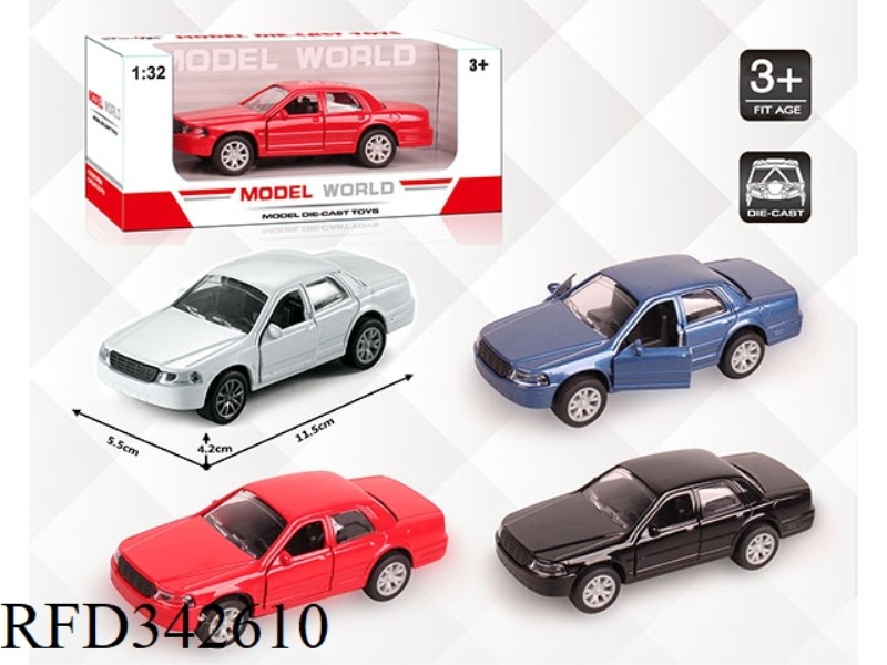 1:32 SIMULATED FORD CROWN PULL BACK ALLOY CAR WITH TWO DOORS