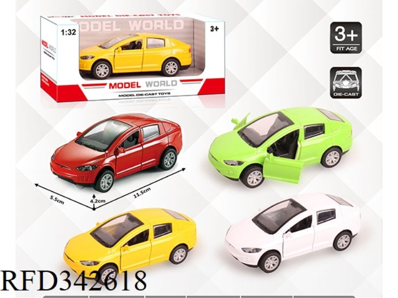 1:32 SIMULATED TRUSS PULL BACK ALLOY CAR WITH TWO DOORS