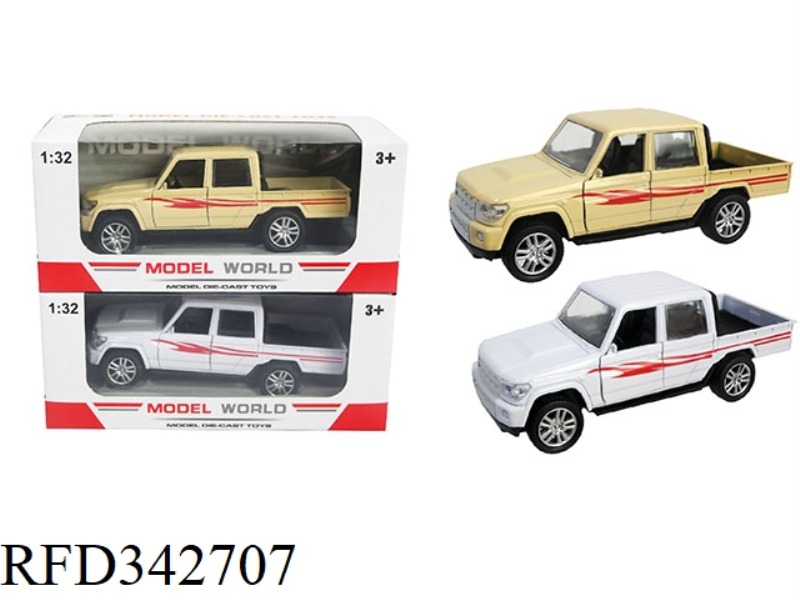 1:32 SIMULATION PULL BACK ALLOY CAR TWO-DOOR DOUBLE-ROW PICKUP