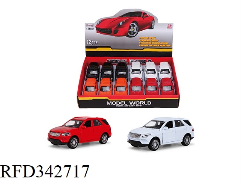 1:28 SIMULATION PULL BACK ALLOY FOUR DOOR MERCEDES-BENZ ML300/12PCS