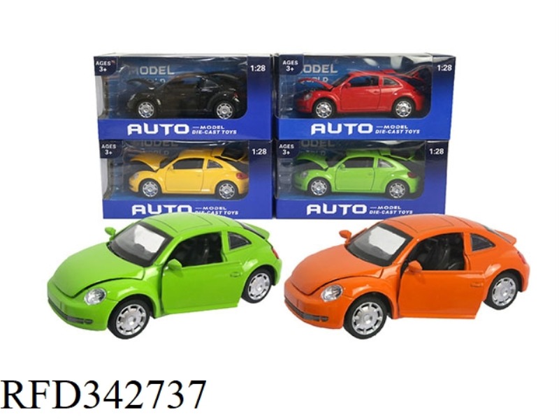 1:28 SIMULATION PULL BACK ALLOY FOUR-DOOR BEETLE CAR