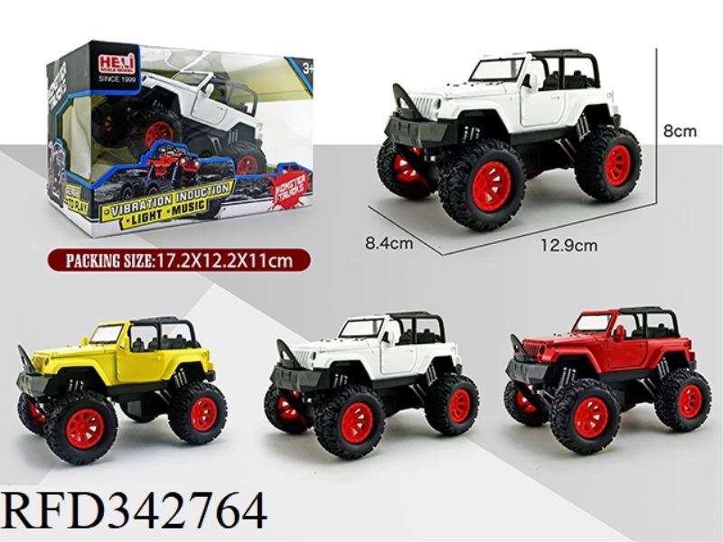 1:32 ALLOY PULL BACK OFF-ROAD CONVERTIBLE WRANGLER (SOUND AND LIGHT VERSION)