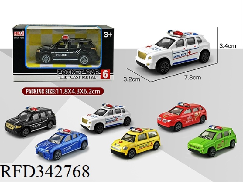 1:60 ALLOY PULL BACK POLICE CAR