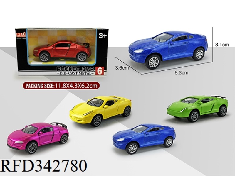 1:55 DRIVING DOOR SIMULATION PULL BACK ALLOY SPORTS CAR