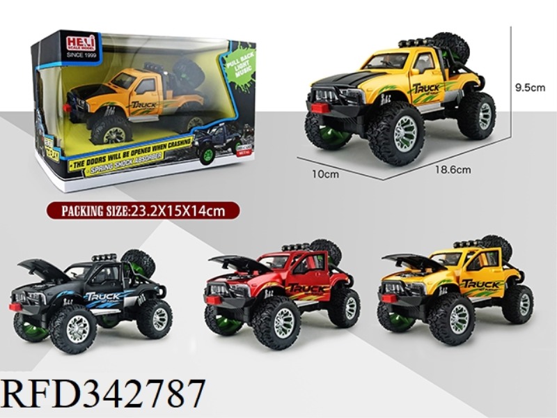 1:24 ALLOY PULL BACK IMPACT TO OPEN THE OFF-ROAD VEHICLE (SOUND AND LIGHT VERSION)