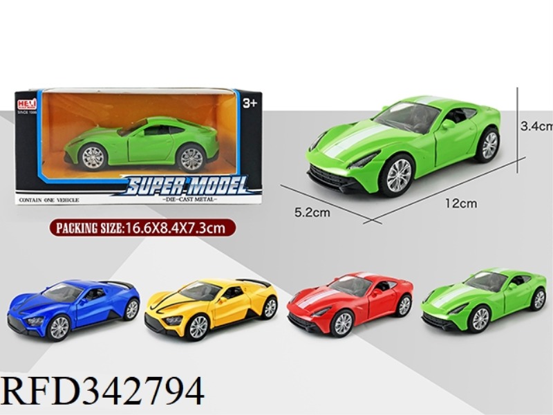 1:36 SIMULATION PULL BACK ACOUSTO-OPTIC ALLOY CAR (FERRARI, DENMARK ZENVO TSRS)