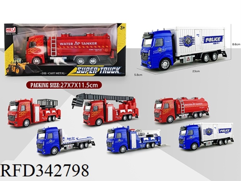 SIMULATION PULL BACK ALLOY ENGINEERING VEHICLE (POLICE FIRE SERIES)