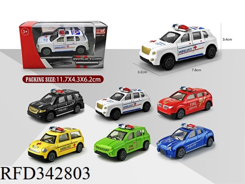 1:60 ALLOY POLICE CAR WITH PULL BACK ALLOY