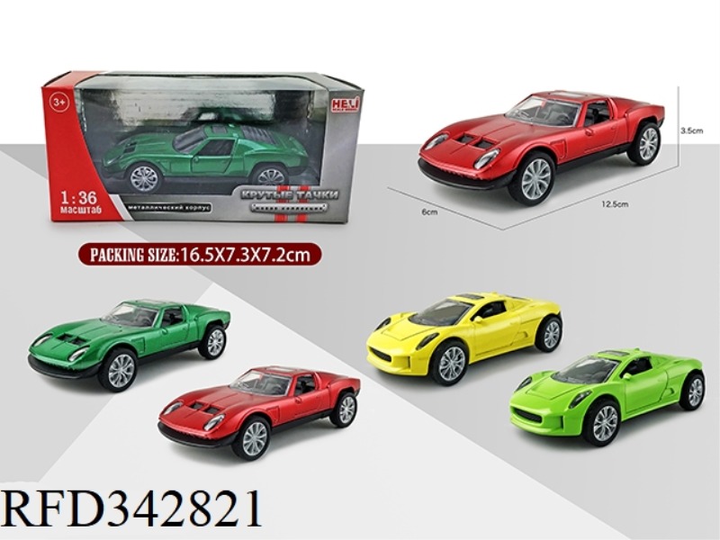1:36 SIMULATION PULL BACK SOUND AND LIGHT ALLOY CAR (LAMBORGHINI, JAGUAR)