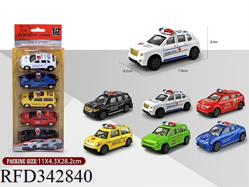 1:60 SIMULATION PULL BACK ALLOY POLICE CAR