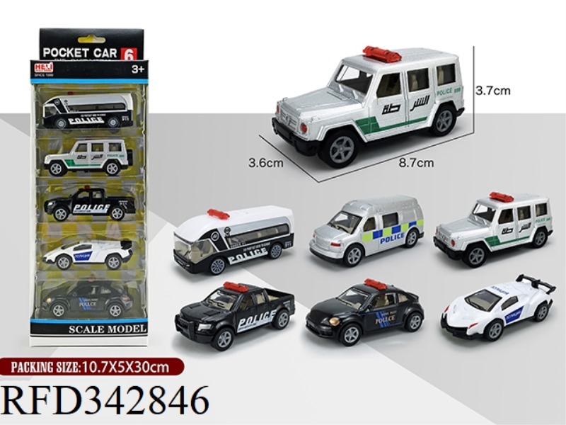 1:55 SIMULATION POLICE PULL BACK ALLOY CAR