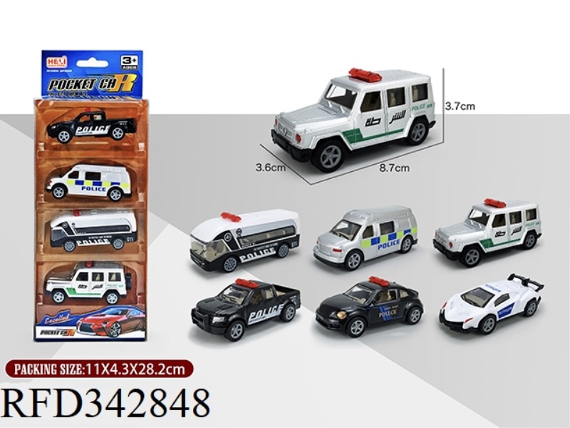 SIMULATION PULL BACK ALLOY POLICE CAR