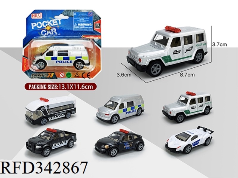 1:55 SIMULATION ALLOY PULL BACK POLICE CAR