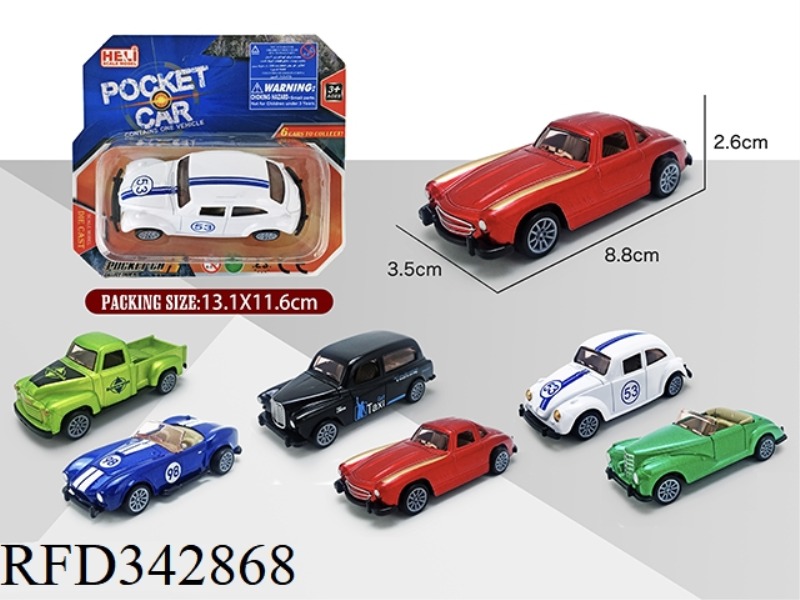 1:55 SIMULATION ALLOY PULL BACK CLASSIC CAR