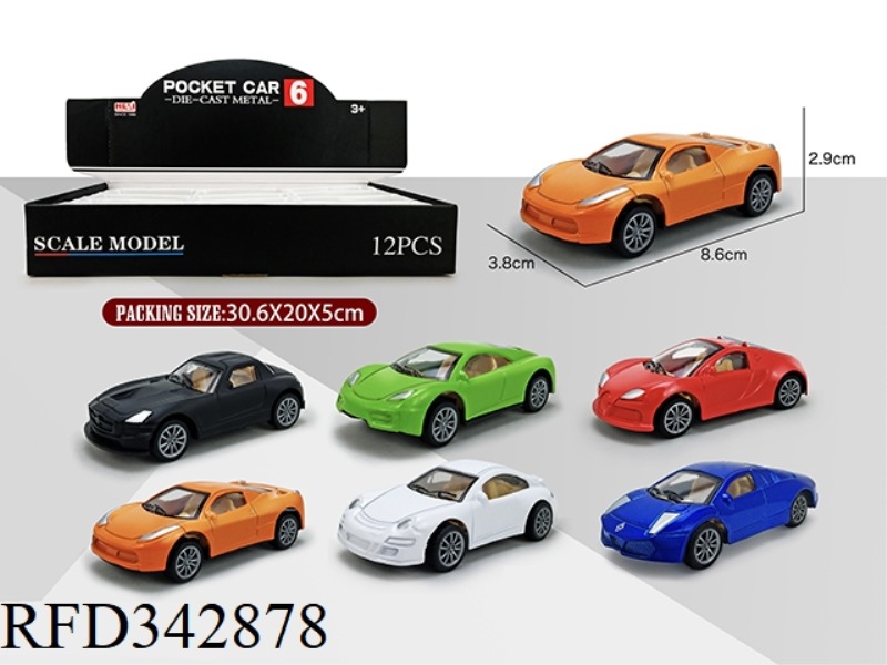 1:55 SIMULATION ALLOY PULL BACK CAR 12PCS