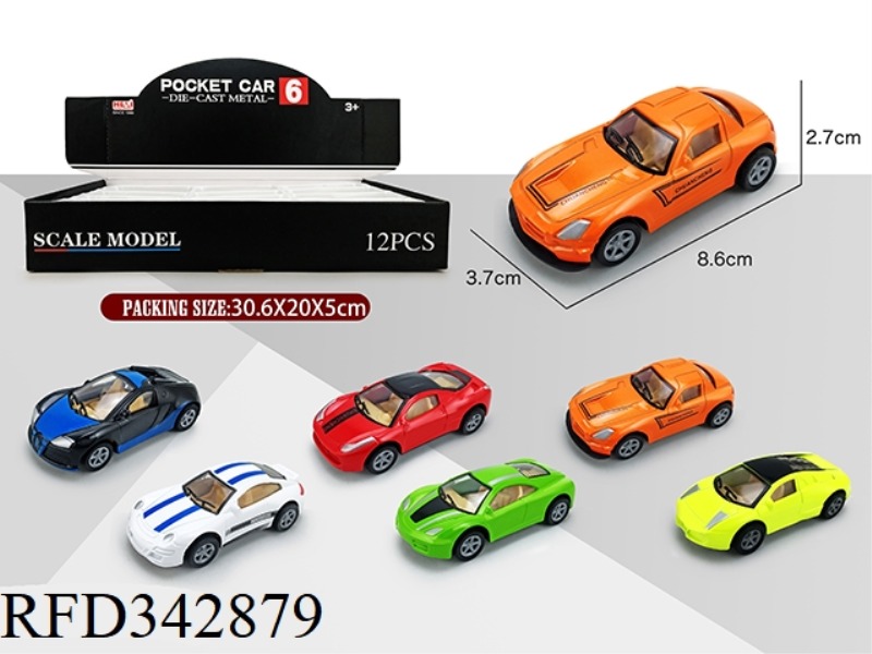 1:55 SIMULATION PULL BACK ALLOY CAR 12PCS