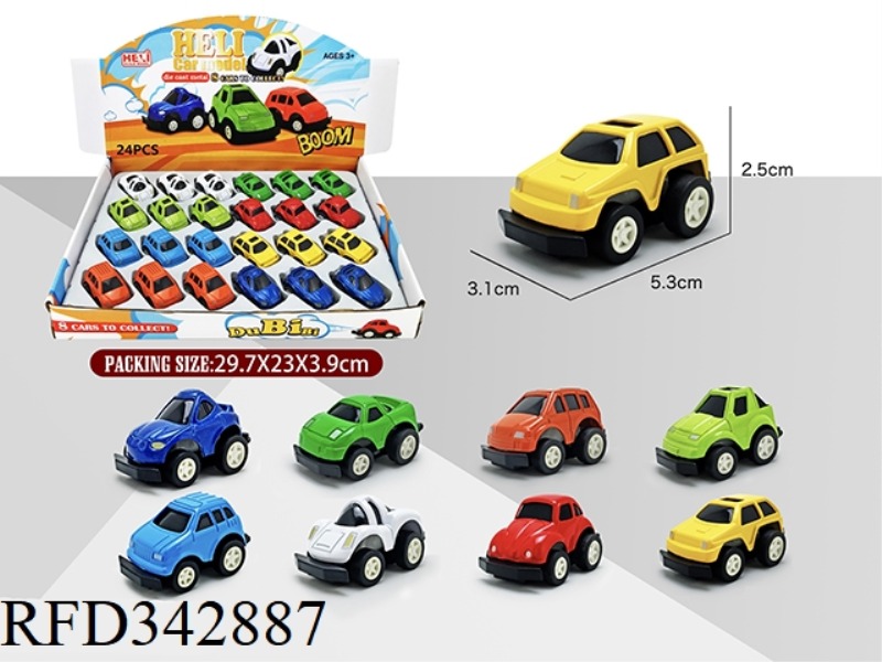 ALLOY MINI PULL BACK CART 24PCS