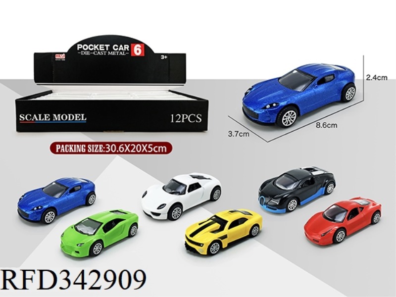 1:55 SIMULATION PULL BACK ALLOY CAR 12PCS
