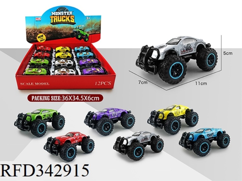 1:43 ALLOY OFF-ROAD SLIDING BIGFOOT 12PCS
